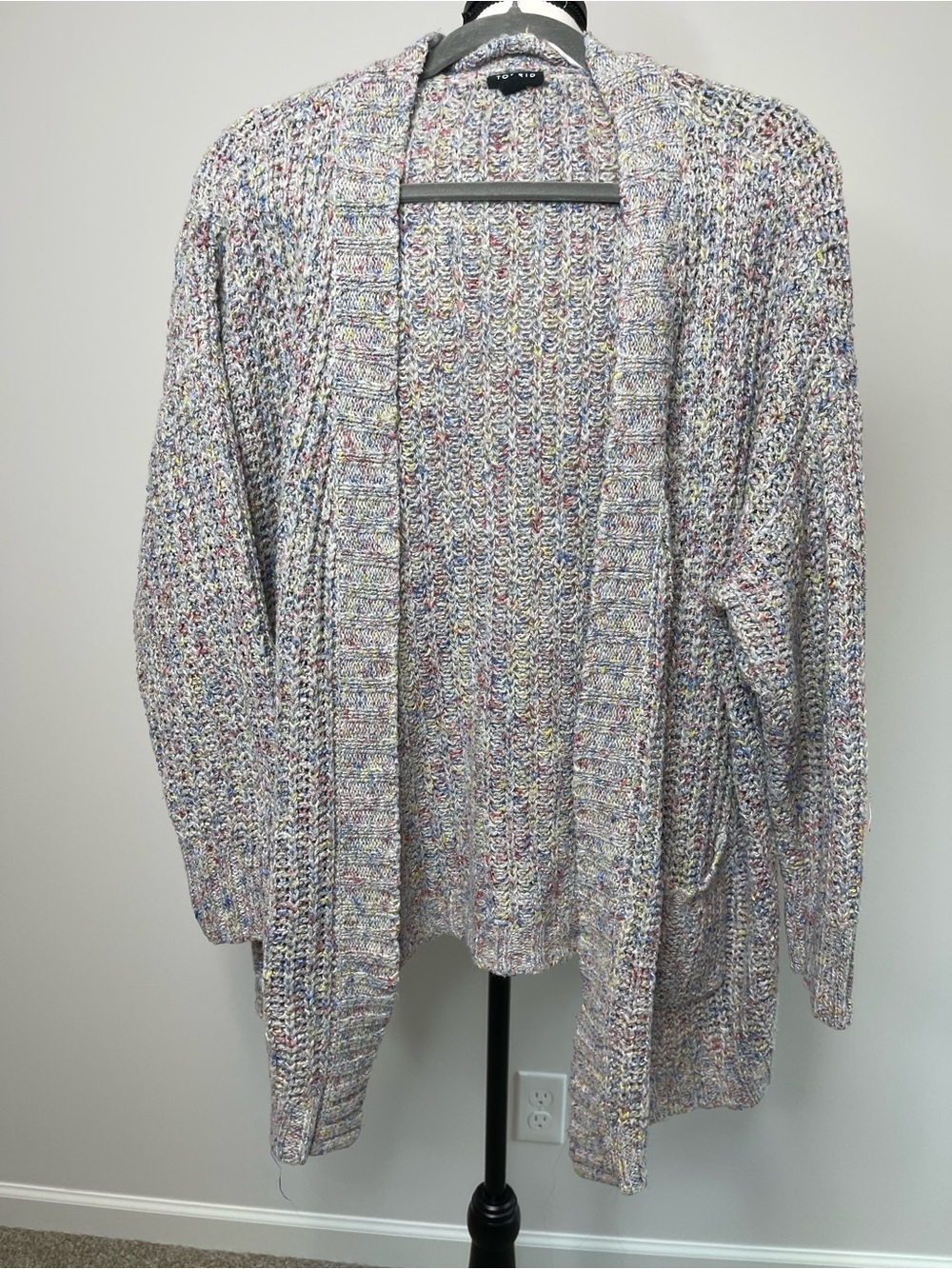 Torrid size 4 open front multi color cardigan career modest work wear cozy layer